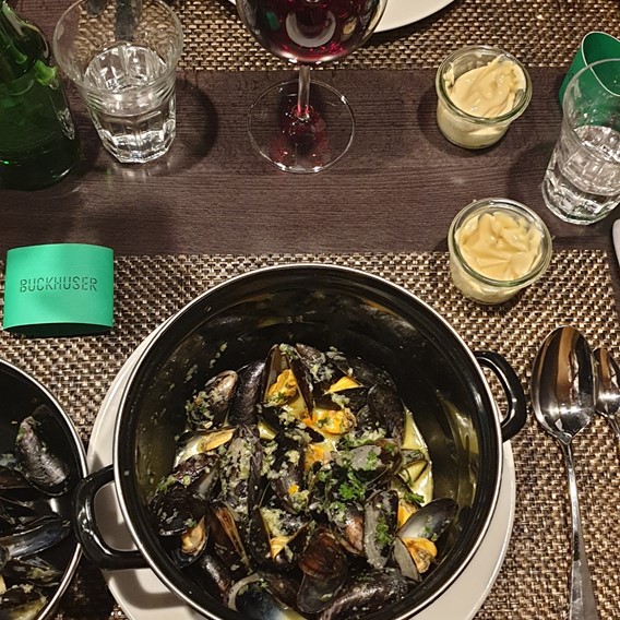 Moules Frites fried mussels with french fries Placid Hotel Zurich